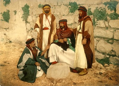Group of peasants in discussion at Siloam, Jerusalem by Swiss Photographer